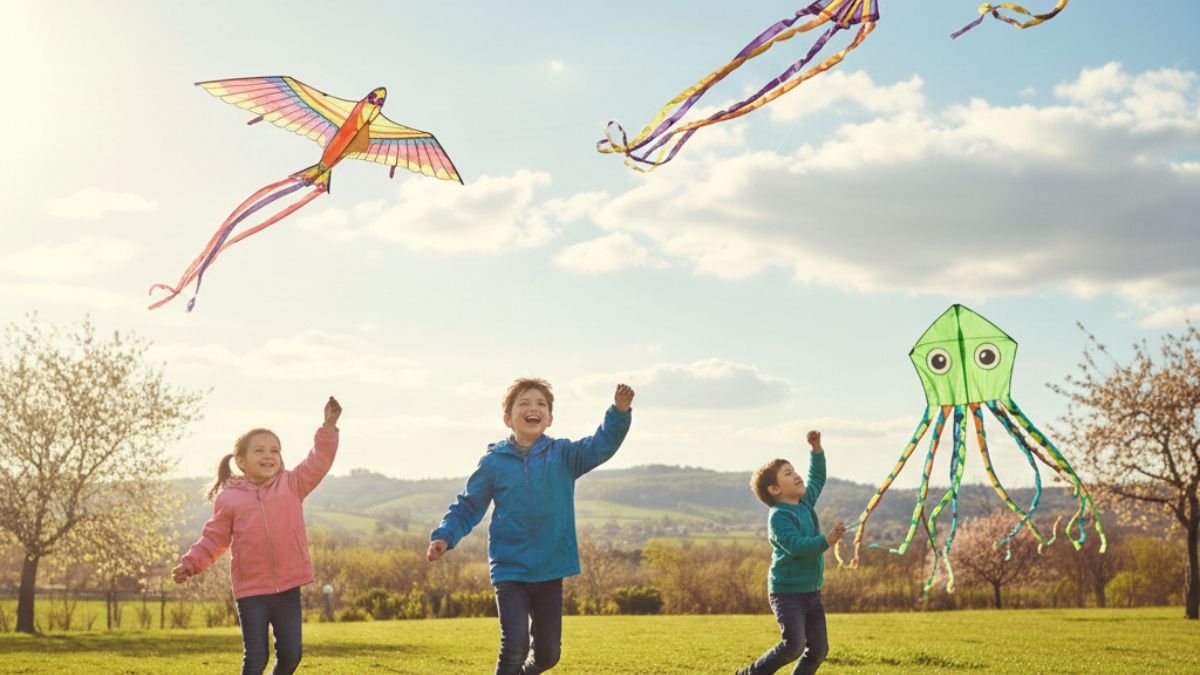 Juego activo: cometas y coordinacion al aire libre